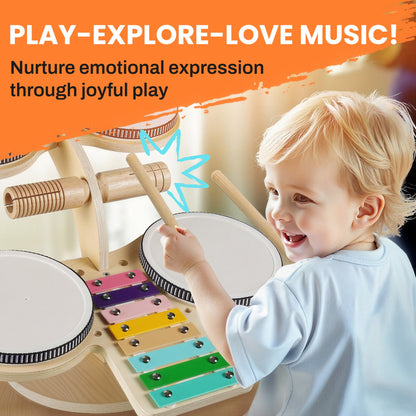 Toddler Wooden Drum Set