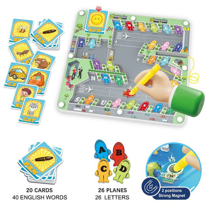 2in1 Magnetic Alphabet Maze and Spelling Game Airport - 26D