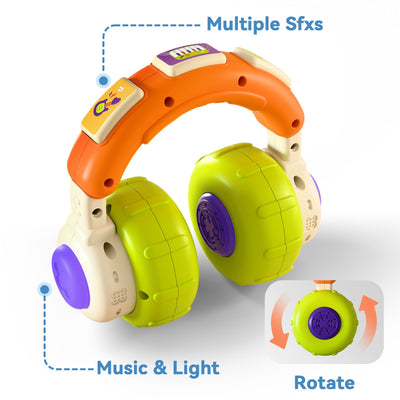 Fidtoy Ensemble Casque Musical et Jouet Souris pour Bébé