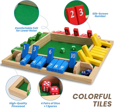 Colorful Wooden Dice Number Game for Family - 748