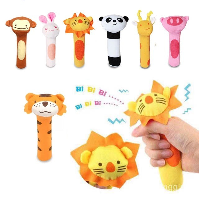 Soft Sound Animal Hand bells Plush Squeeze Rattle - 669