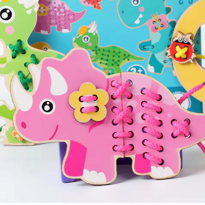 Wooden Dinosaur Threading Hand-Eye Coordination - 684