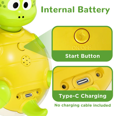 Fidtoy Rechargeable Turtle Bath Toy Set with Rings
