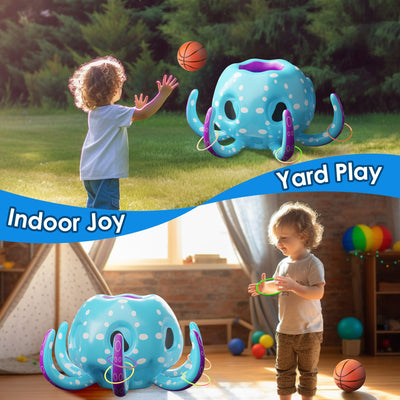 Juego de piscina de pulpo inflable Fidtoy, juguete de verano 2 en 1