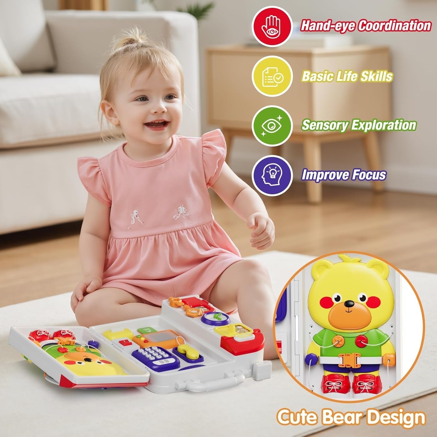 Tabla de actividades Montessori sensoriales múltiples para niños pequeños - 213