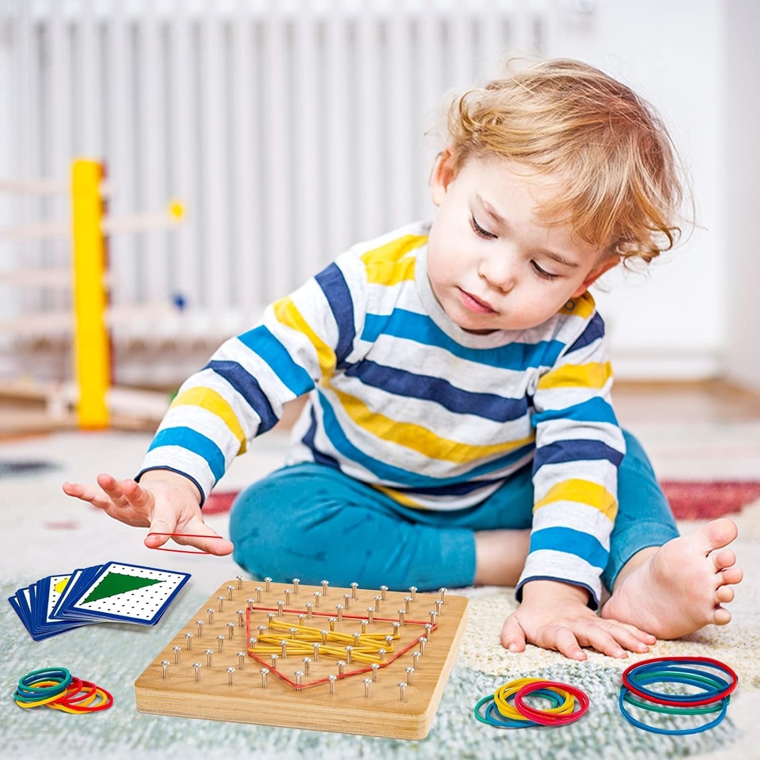 Wooden Geometry Geoboard Pattern Rubber Band Kit - 641