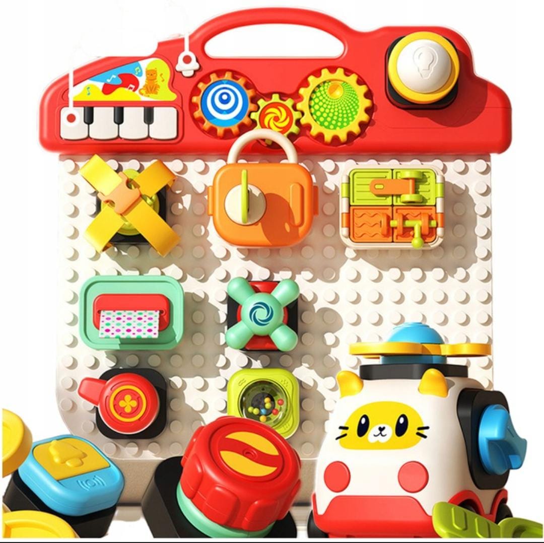 Multifunctional Early Education Busy Learning Activity Blocks Board - without Box