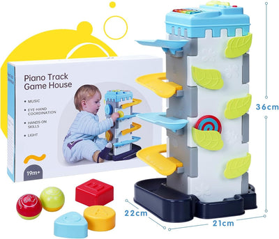 Pista de bolas deslizante y de búsqueda para bebés con piano, para niños pequeños - 303