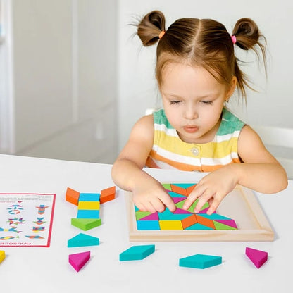 Wooden Geometrical Shapes Pattern Tangram Puzzle - 533