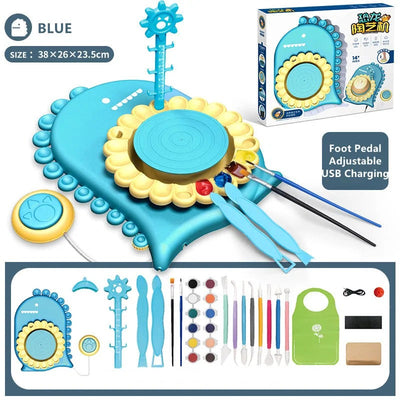 DIY Creative Dinosaur Ceramic Pottery Wheel Machine - 12C