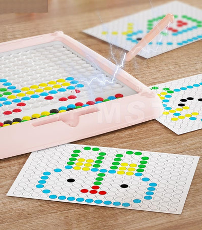 Tablero de dibujo magnético 2 en 1 con cuentas magnéticas y combinación de colores - 134
