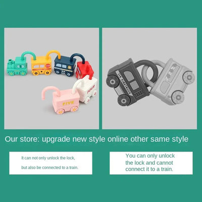 Fidtoy Unlock Train Team – Múltiples Vagones de Tren con Cerraduras para Niños