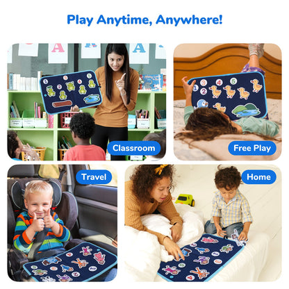 CHEFAN Felt Board for Toddlers, Felt Pieces Storytelling Flannel Board with 5 Little Ducks, 5 Little Monkeys and 5 Green Speckled Frogs Stories for Preschool Activities, 4 Sets