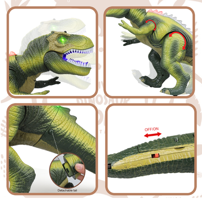 Fidtoy Dinosaurio LED de Juguete a Control Remoto para Niños con Rugido