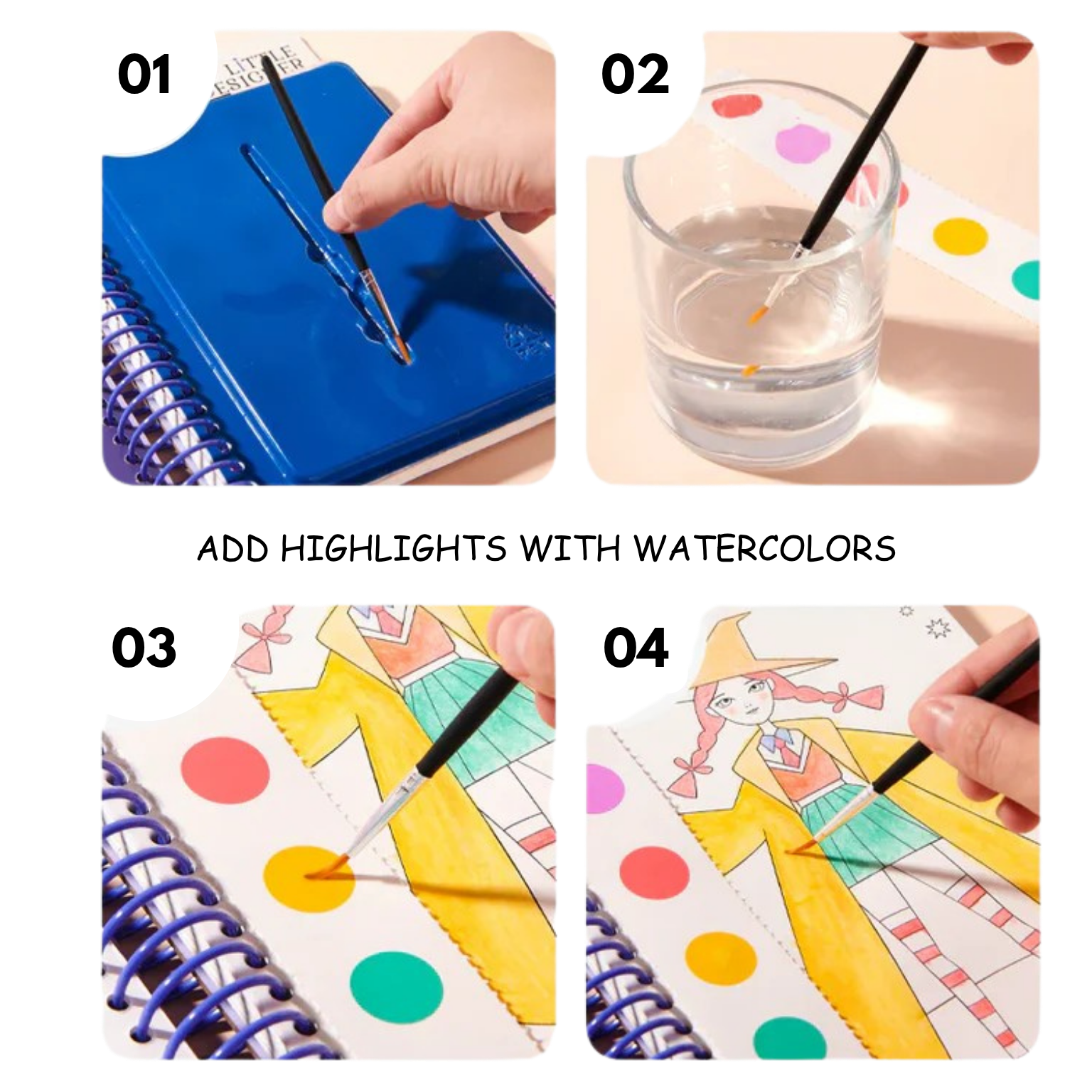 Pequeña Diseñadora - Club Mágico | Diseño de moda con telas, pegatinas de accesorios, colores