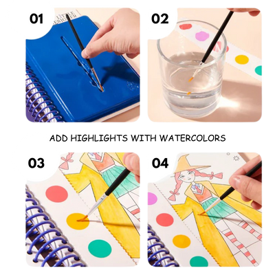Pequeña Diseñadora - Club Mágico | Diseño de moda con telas, pegatinas de accesorios, colores