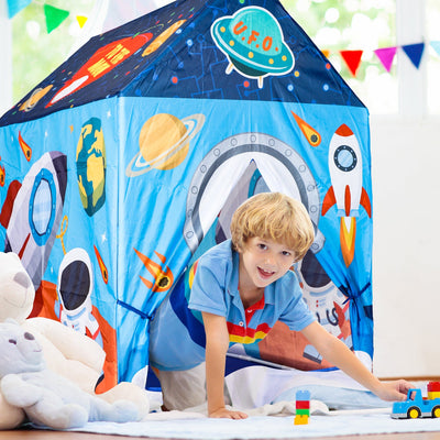 Fidtoy Tienda de juegos espacial para niños, casita de juegos interior, escondite