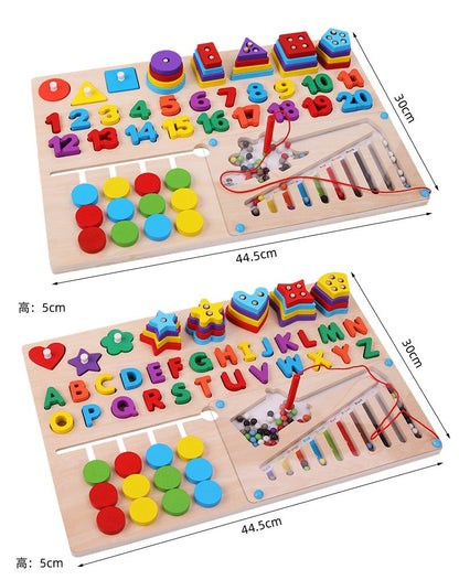 Wooden Multifunctional Sorting Logarithm Magnetic Beads Alphabet - 408