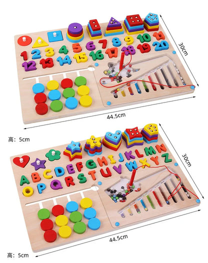 Wooden Multifunctional Sorting Logarithm Magnetic Beads Alphabet