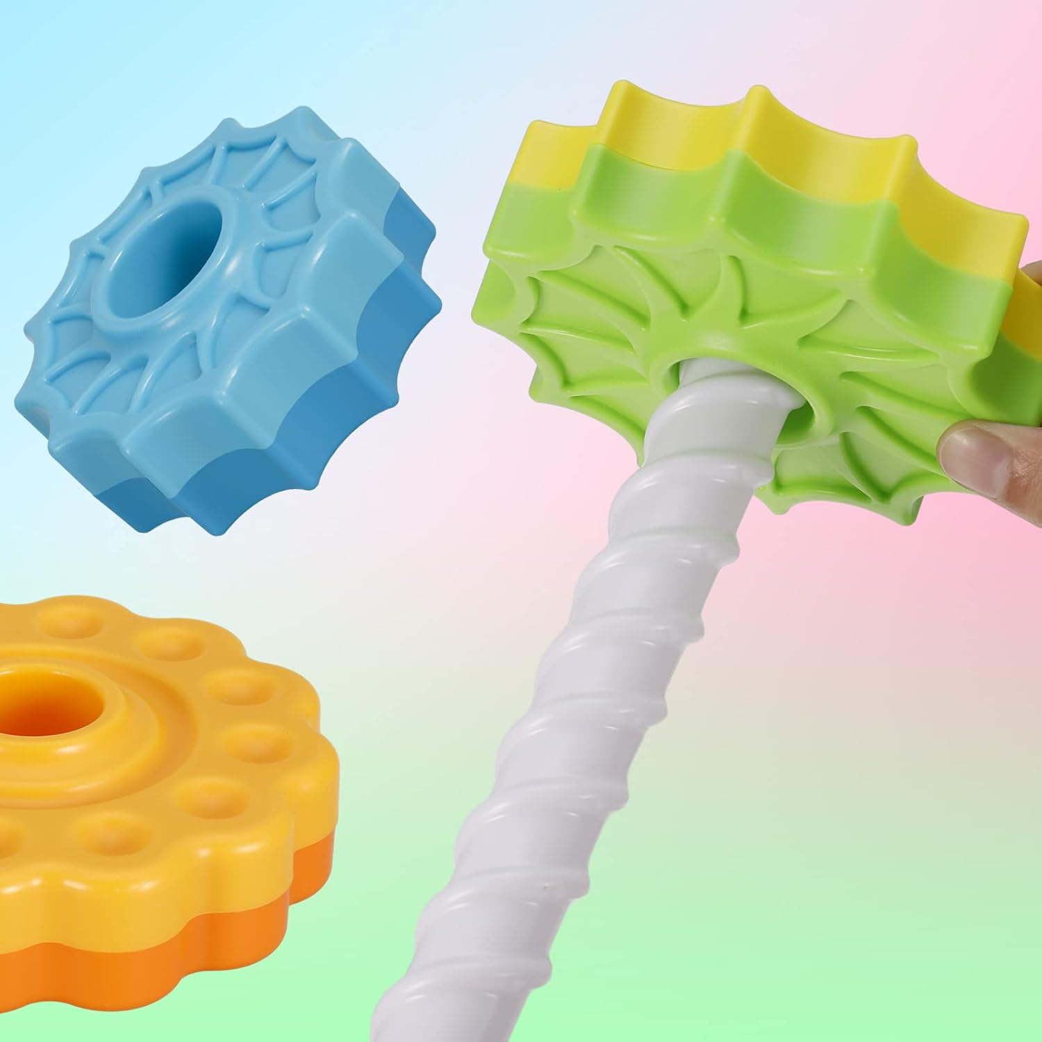 Sensory Spin Gears Stacking Five Rings Rainbow Tower - 403