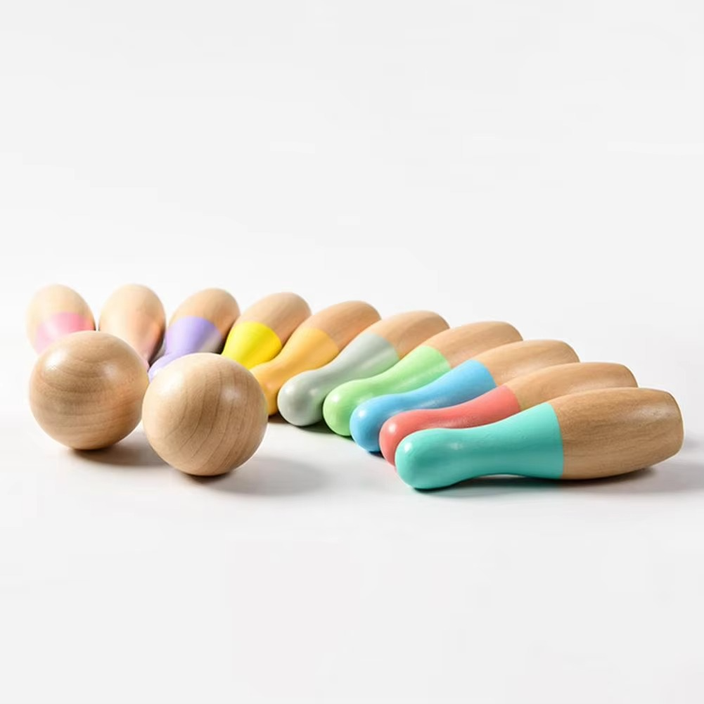 Jeu de bowling en bois pour enfants