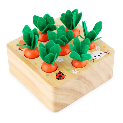 Caja de cosecha de zanahorias Juguete Montessori de madera ecológico