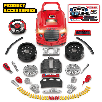 Fidtoy Truck Engine Repair Toy Set for Kids 3+ Mechanic Play