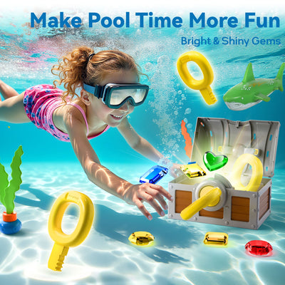 Jouet de piscine Pool Wave Kids Diving, Jeu de plongée aquatique avec coffre au trésor