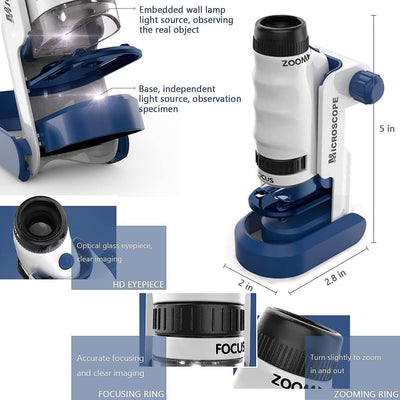 STEM Scientific Microscope Portable 120x Zoom Experiment Kit - 220