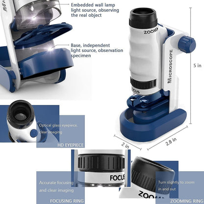 STEM Scientific Microscope Portable 120x Zoom Experiment Kit - 220
