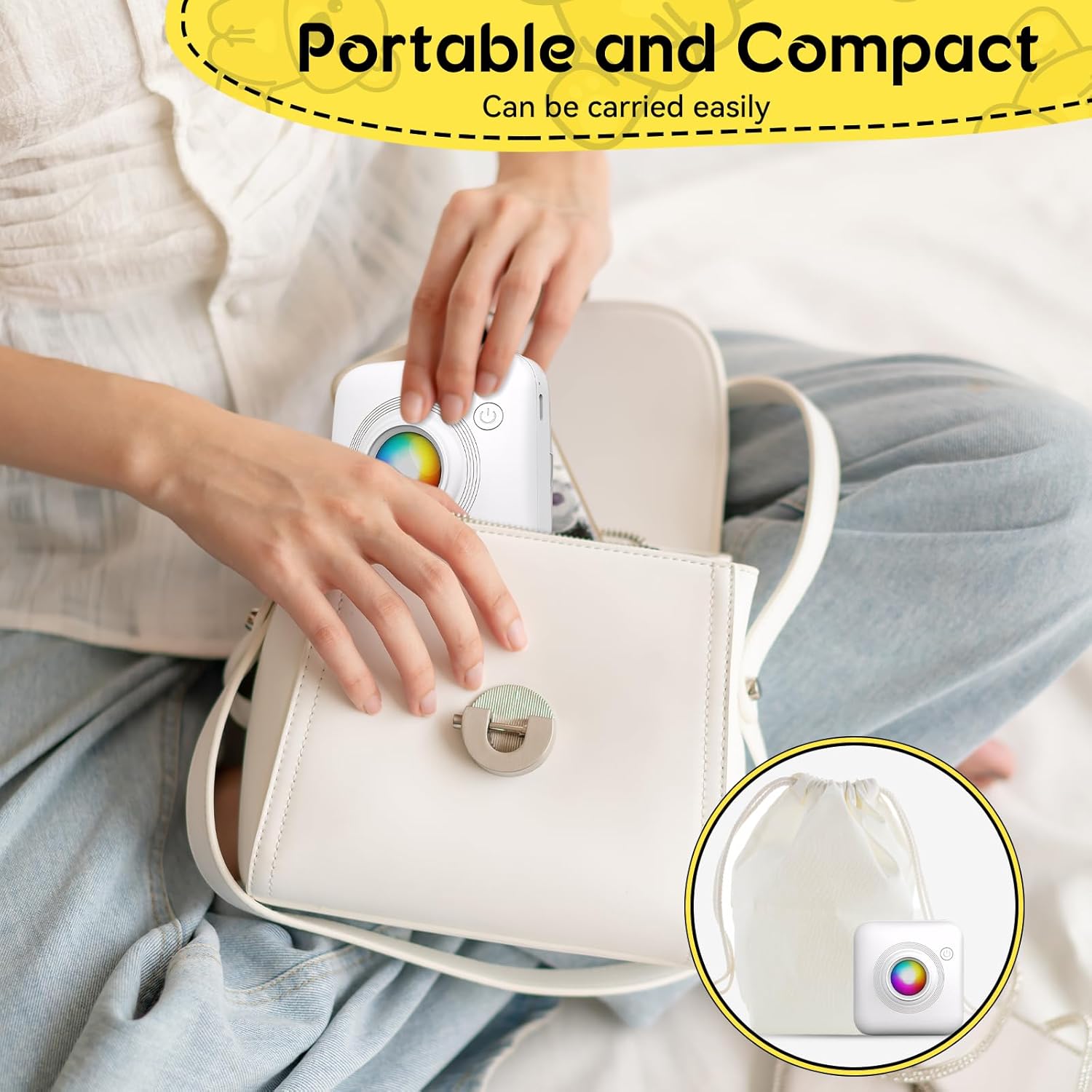 Mini Portable Pocket Thermal Bluetooth Printer with LED Light - X3
