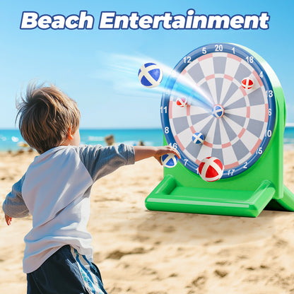 Kids Swimming Pool Toys, Inflatable Floating Dart Board Water Game (green)