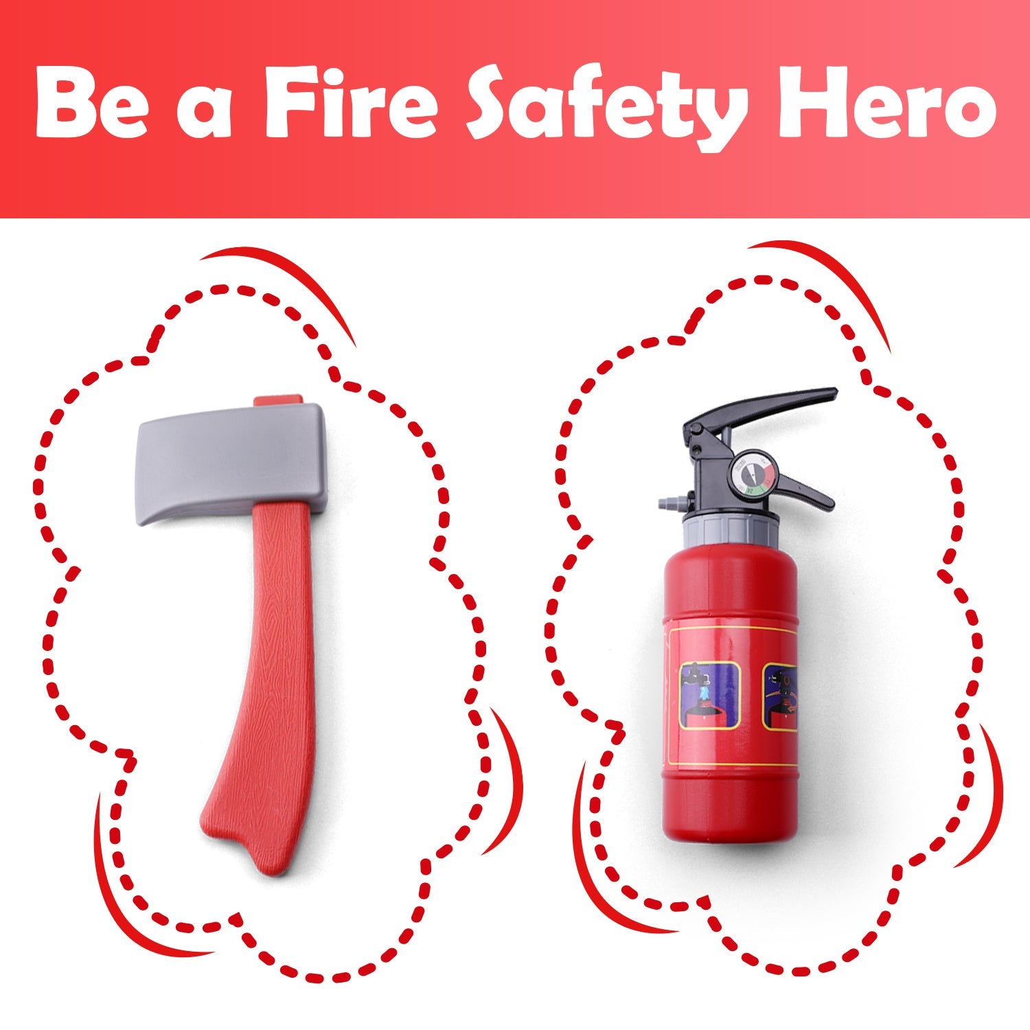 Kids Fireman Dress Up Set Pretend Role Play Firefighter