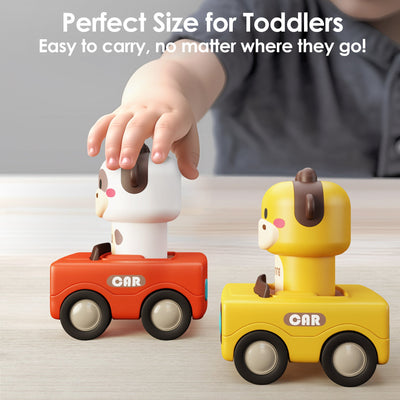 Voiture animale Fidtoy Cartoon Press to Go pour les tout-petits