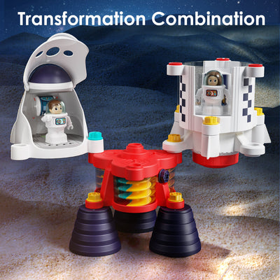 Fidtoy Interstellar Assembly Rocket Toy with Lights and Sounds