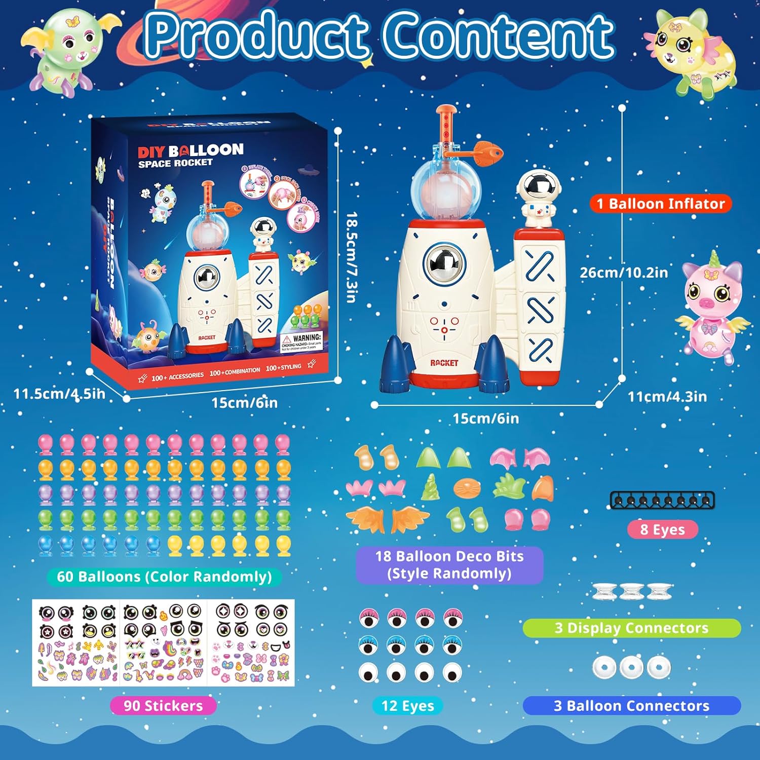 Kit de bricolage pour bulles en nano-ruban adhésif pour enfants, fabricant de fusées et de ballons, cadeau pour garçons et filles