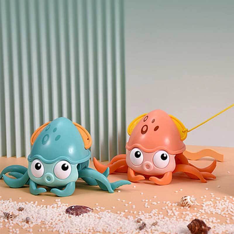 Fidtoy Clockwork Octopus™ Musical Bath Toy | Light-Up Crawling Toy for Infants and Toddlers