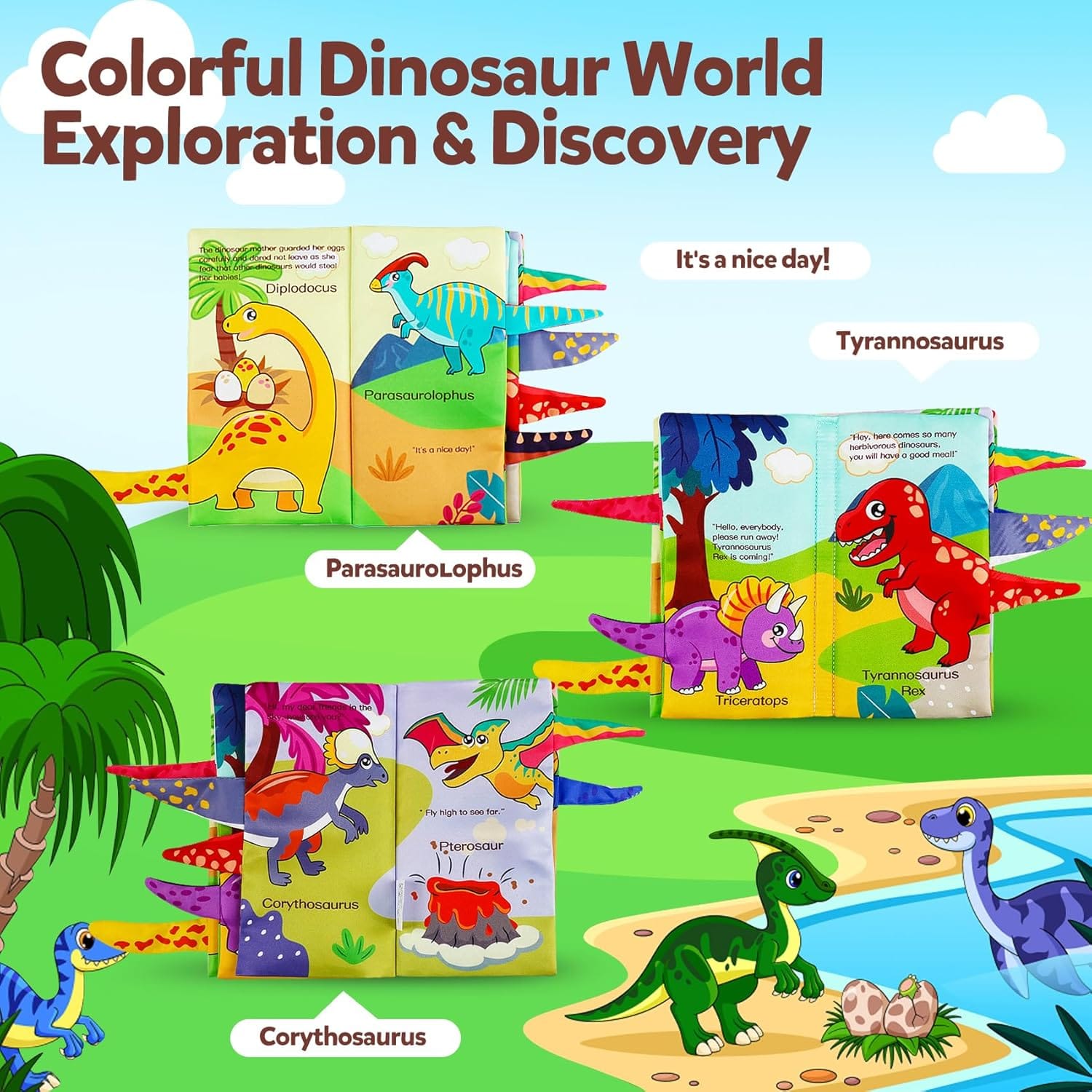 Baby Soft Dinosaur Learning Cloth Book - 074