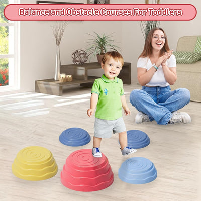 Stepping Stones for Kids Non-Slip Balance River Stones Sensory - 5 pieces