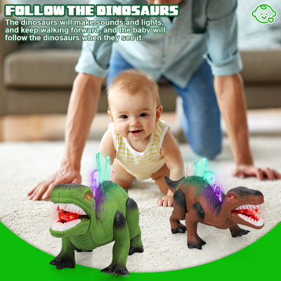 Fidtoy Walking Dinosaur Toy for Kids with Lights and Roar