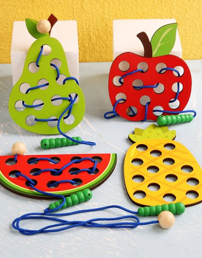4 in 1 Wooden Fruits Threading Kit - 242