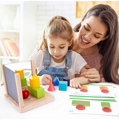 Mirror Wooden 3D Shape Pattern Blocks - 893