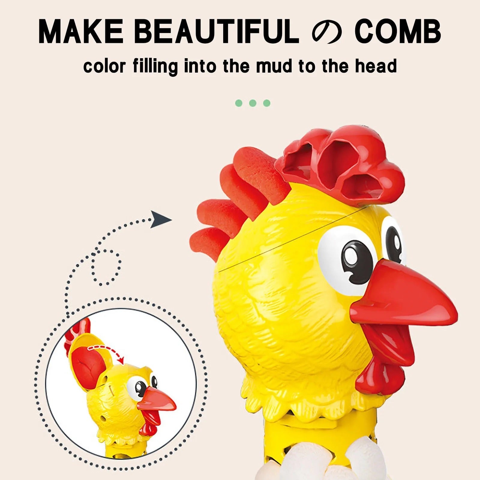 DIY Colorful Feathers Chicken Play Dough Laying Eggs - 286