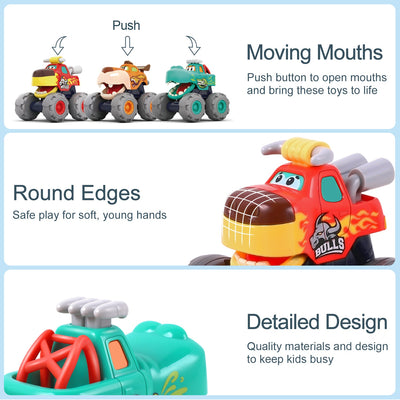 Fidtoy Animal Monster Truck Toy Set for Toddlers