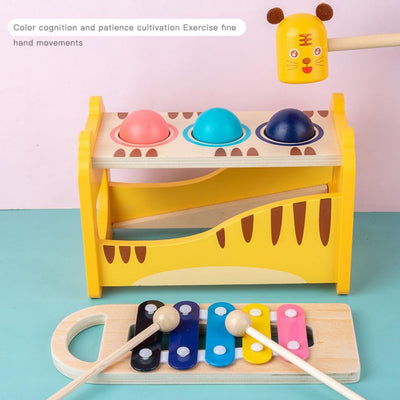 Wooden Tiger Pound Hammering Table with Xylophone - 930