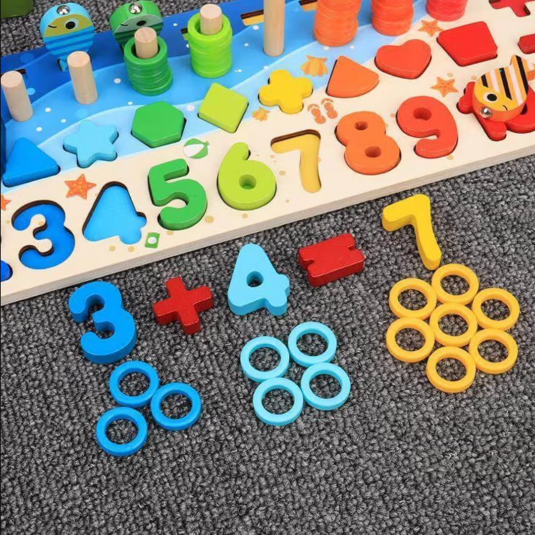 6-in-1 Wooden Montessori Educational Board Game for Kids