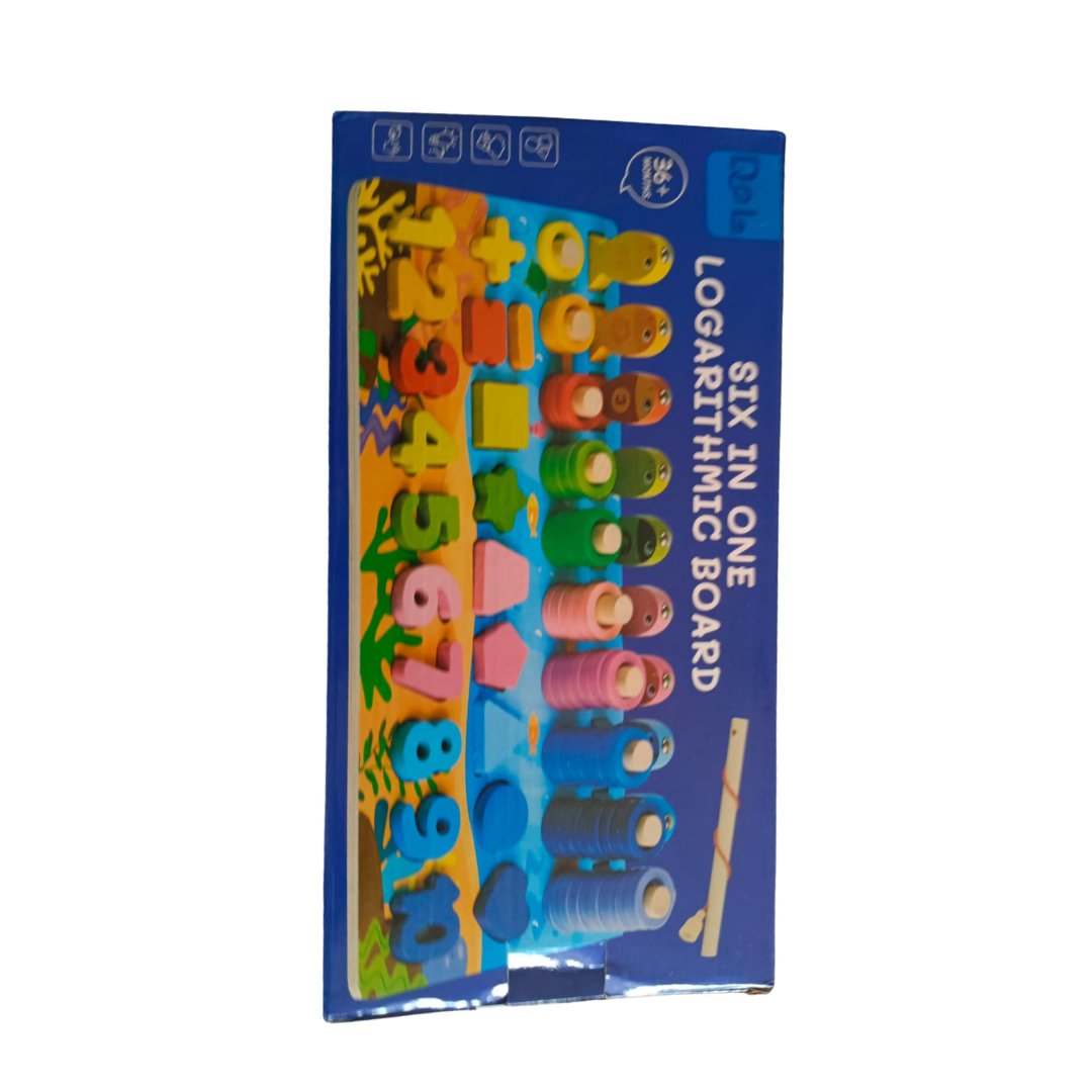 6-in-1 Wooden Montessori Educational Board Game for Kids