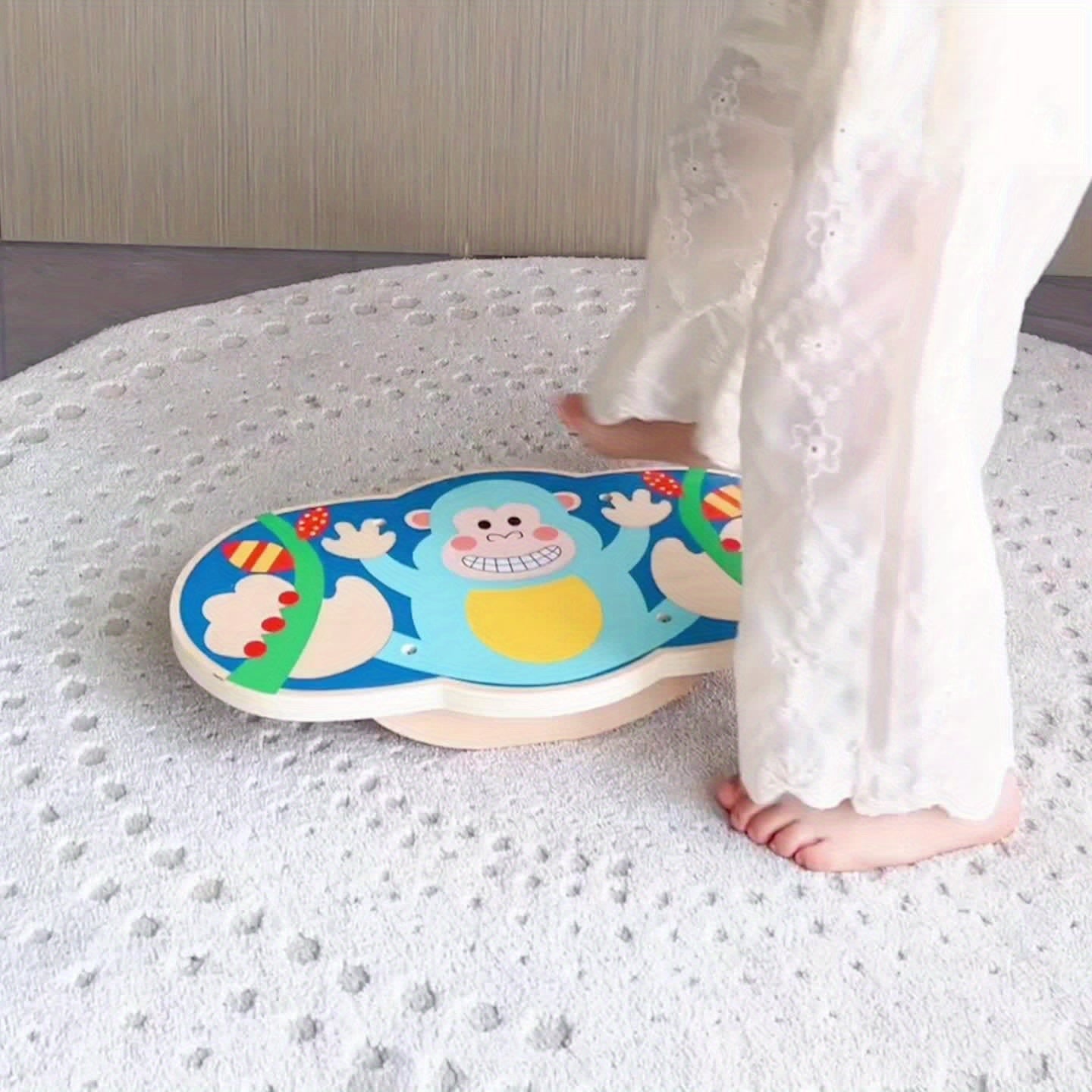 Wooden Balance Board for Kids' Fun and Development