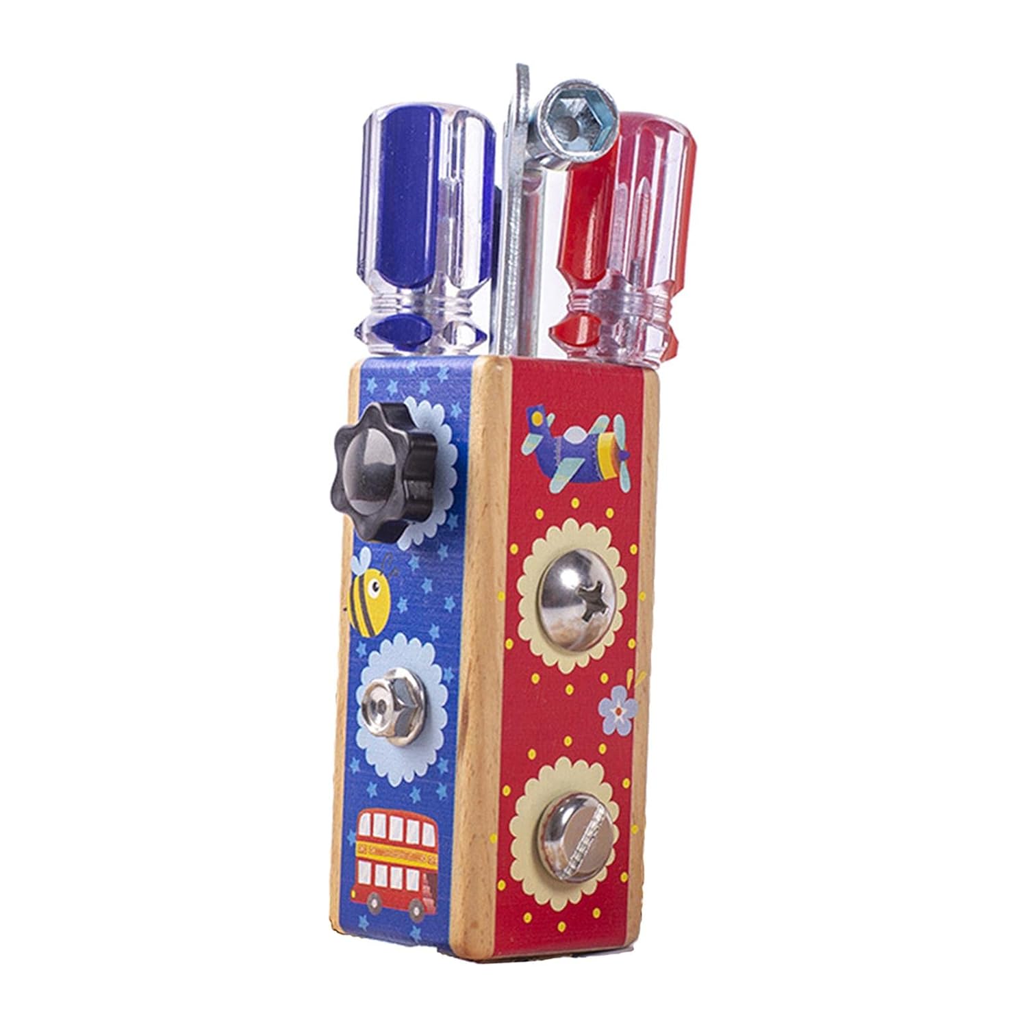 ATORSE Montessori Wooden Screw Driver Busy Board Motor Skill Early Development Toys