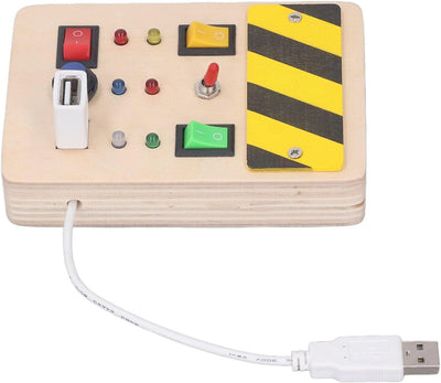 idtoy LED Busy Board Montessori Sensory Switch Toy for Toddlers Light Switch Activity Board with Wires Buttons Fine Motor Skills Travel Quiet Toy Gift